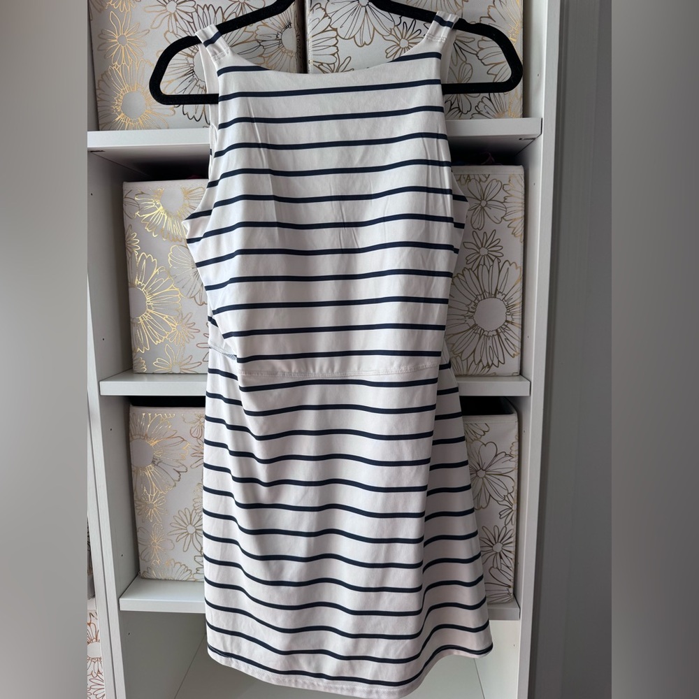 all in motion White&Navy Striped Tank Dress. Spring cleaning-open to offers!